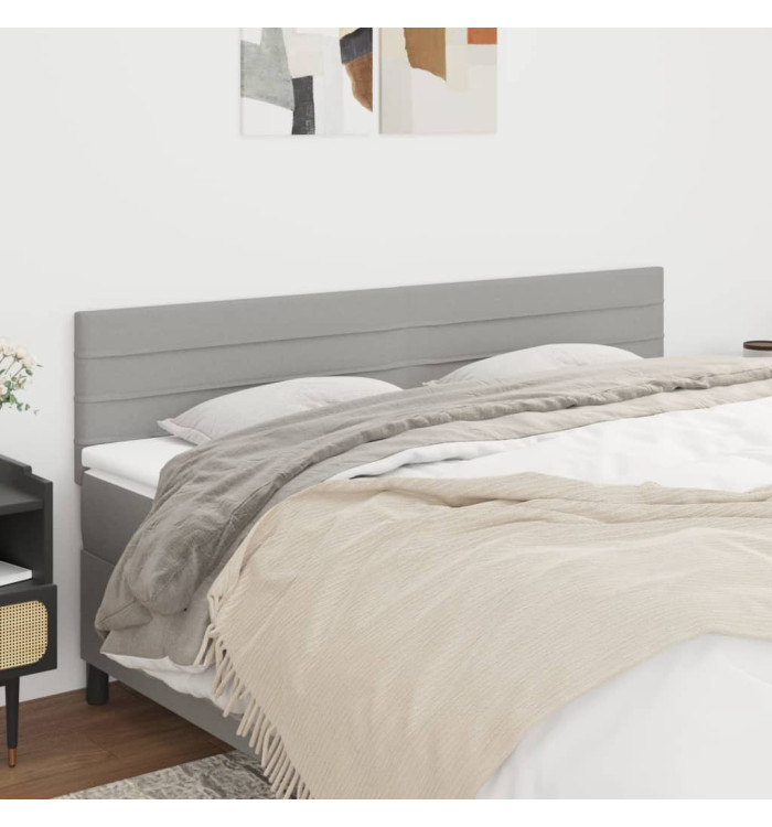 Têtes de lit 2 pcs Gris clair 100x5x78/88 cm Tissu | Mobilier & Déco