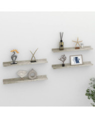 Étagères murales 4 pcs Gris béton 60x9x3 cm | Mobilier & Déco