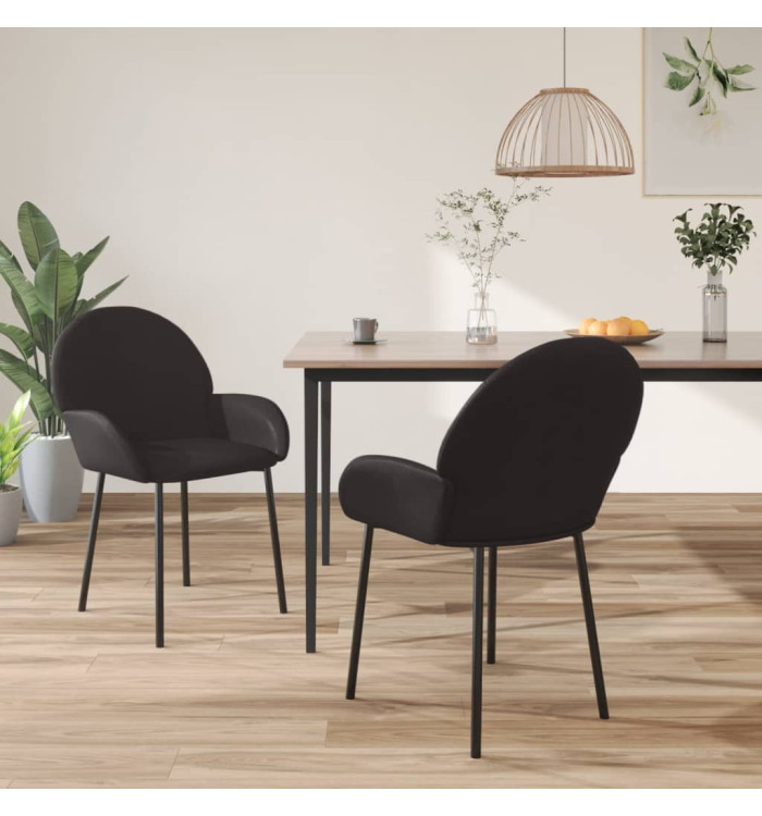 Chaises à manger lot de 2 noir similicuir | Mobilier & Déco