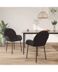 Chaises à manger lot de 2 noir similicuir | Mobilier & Déco