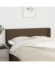 Tête de lit avec oreilles Marron Foncé 147x16x78/88 cm Tissu | Mobilier & Déco