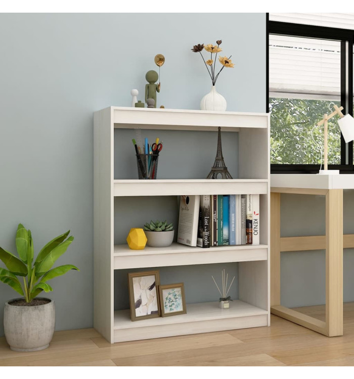 Bibliothèque/Séparateur de pièce Blanc 100x30x103 cm Pin massif | Mobilier & Déco