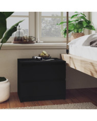 Table de chevet Noir 50x39x43,5 cm Aggloméré | Mobilier & Déco