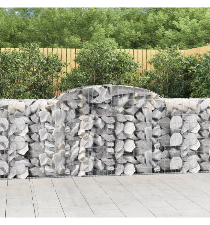 Paniers à gabions arqués 2 pcs 300x50x100/120 cm fer galvanisé | Mobilier & Déco