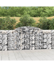 Paniers à gabions arqués 2 pcs 300x50x100/120 cm fer galvanisé | Mobilier & Déco