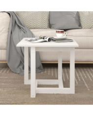 Table basse Blanc 50x50x45 cm Bois massif de pin | Mobilier & Déco