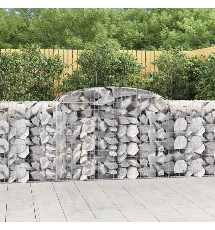 Paniers à gabions arqués 4 pcs 300x50x100/120 cm fer galvanisé | Mobilier & Déco