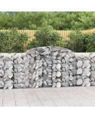 Paniers à gabions arqués 4 pcs 300x50x100/120 cm fer galvanisé | Mobilier & Déco