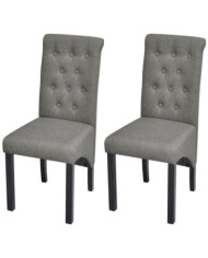 Chaises à manger lot de 2 gris clair tissu | Mobilier & Déco