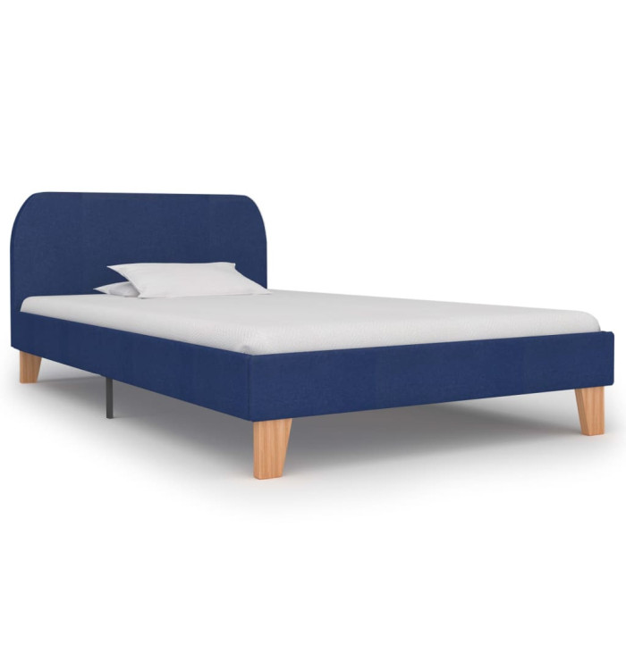Cadre de lit sans matelas bleu tissu 90x200 cm | Mobilier & Déco