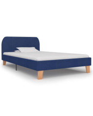 Cadre de lit sans matelas bleu tissu 90x200 cm | Mobilier & Déco
