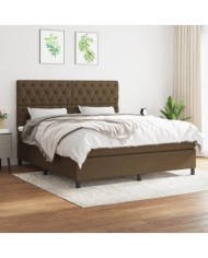 Sommier à lattes de lit avec matelas Marron foncé 160x200 cm | Mobilier & Déco