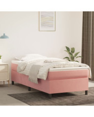 Cadre de lit sans matelas rose 90x190 cm velours | Mobilier & Déco