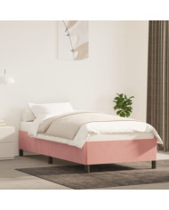 Cadre de lit sans matelas rose 90x190 cm velours | Mobilier & Déco