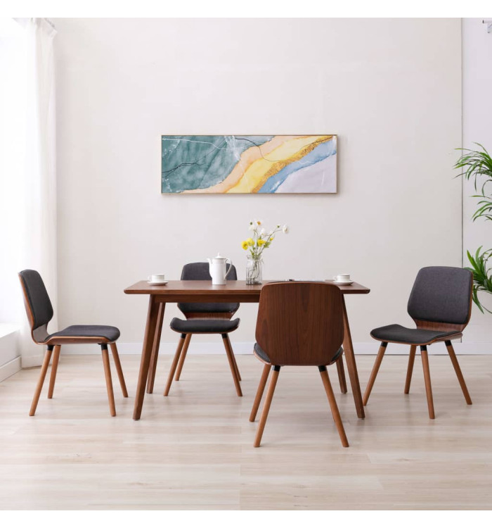 Chaises à manger lot de 4 gris tissu | Mobilier & Déco