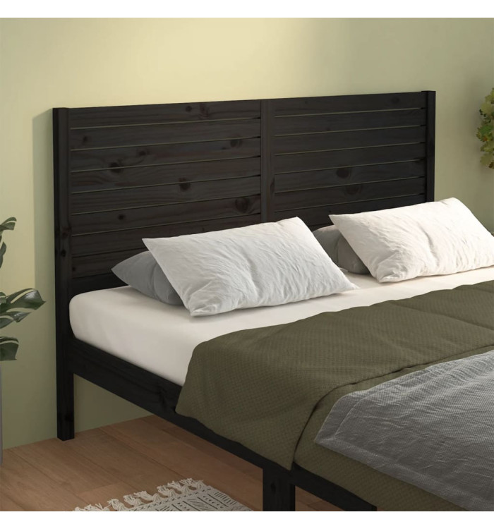 Tête de lit Noir 186x4x100 cm Bois massif de pin | Mobilier & Déco
