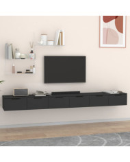 Armoires murales 2 pcs noir 102x30x20 cm bois d'ingénierie | Mobilier & Déco