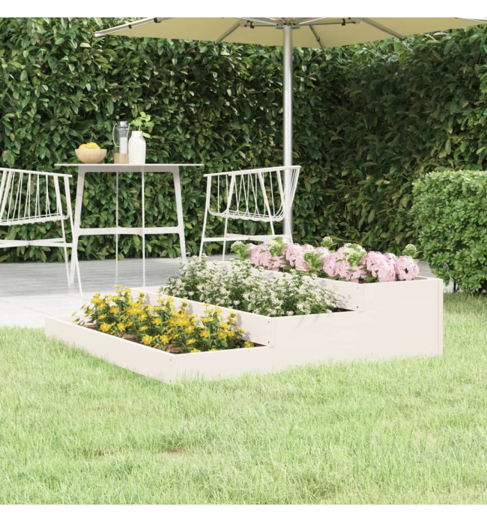 Jardinière Blanc 107x107x27 cm Bois massif de pin | Mobilier & Déco