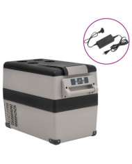 Glacière avec poignée et adaptateur noir et gris 35 L PP et PE | Mobilier & Déco