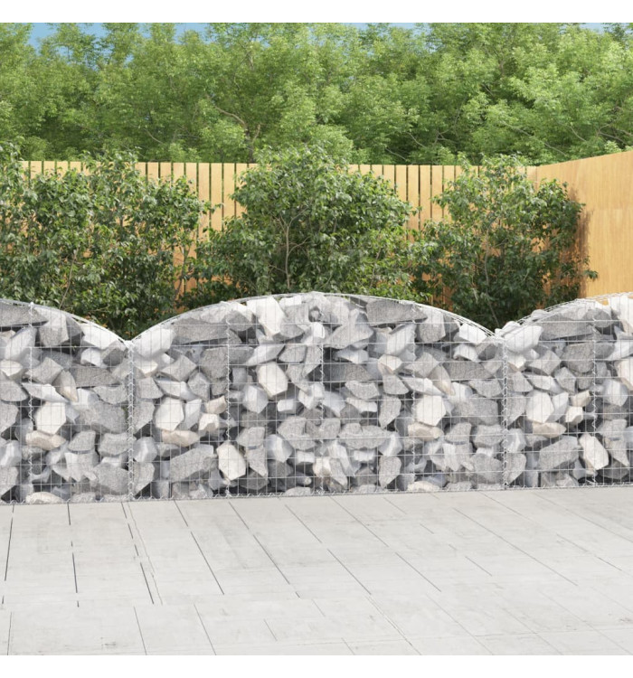 Panier de gabions arqué 200x30x80/100 cm Fer galvanisé | Mobilier & Déco
