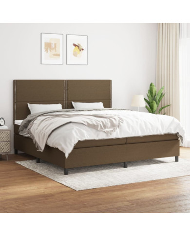 Sommier à lattes de lit avec matelas Marron foncé 200x200 cm | Mobilier & Déco