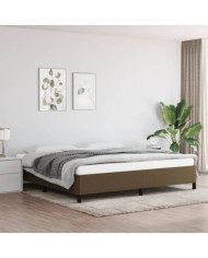 Cadre de lit sans matelas marron foncé 200x200 cm tissu | Mobilier & Déco