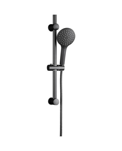 SCHÜTTE Ensemble de barre de douche RAVEN Noir mat | Mobilier & Déco
