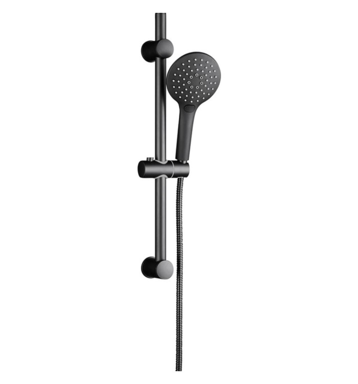 SCHÜTTE Ensemble de barre de douche RAVEN Noir mat | Mobilier & Déco
