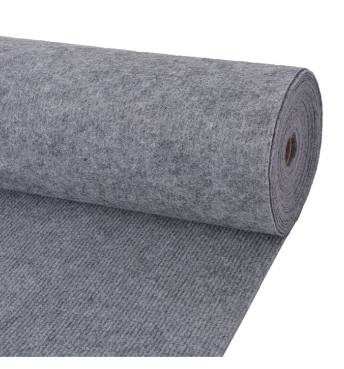 Tapis strié pour exposition 1,2x10 m Gris | Mobilier & Déco