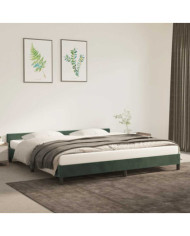 Cadre de lit sans matelas vert foncé 200x200 cm velours | Mobilier & Déco