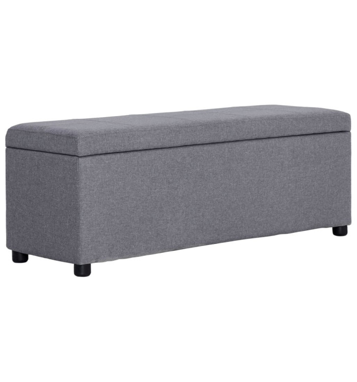 Banc avec compartiment de rangement 116 cm Gris clair Polyester | Mobilier & Déco