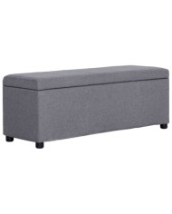 Banc avec compartiment de rangement 116 cm Gris clair Polyester | Mobilier & Déco