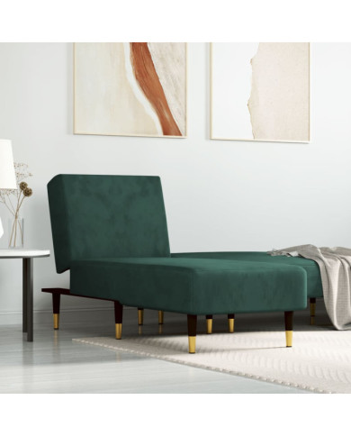 Chaise longue vert foncé velours | Mobilier & Déco