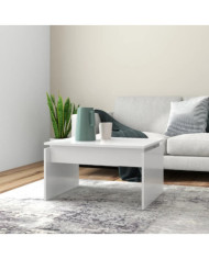 Table basse blanc 68x50x38 cm bois d'ingénierie | Mobilier & Déco