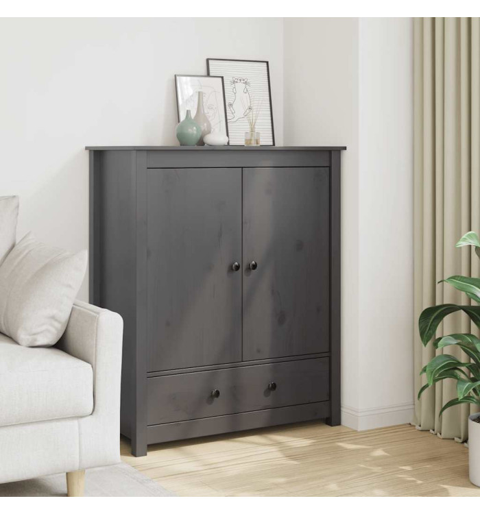 Buffet Gris 83x41,5x100 cm Bois massif de pin | Mobilier & Déco