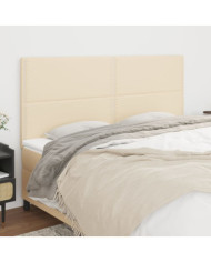 Têtes de lit 4 pcs Crème 100x5x78/88 cm Tissu | Mobilier & Déco