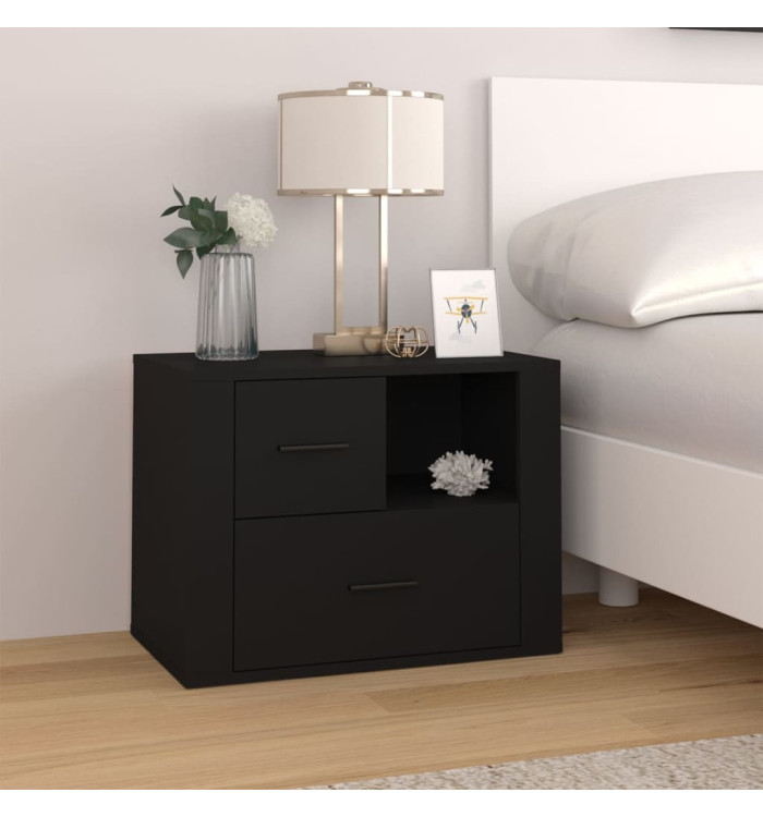 Table de chevet Noir 60x36x45 cm Bois d’ingénierie | Mobilier & Déco