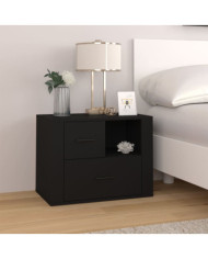 Table de chevet Noir 60x36x45 cm Bois d’ingénierie | Mobilier & Déco