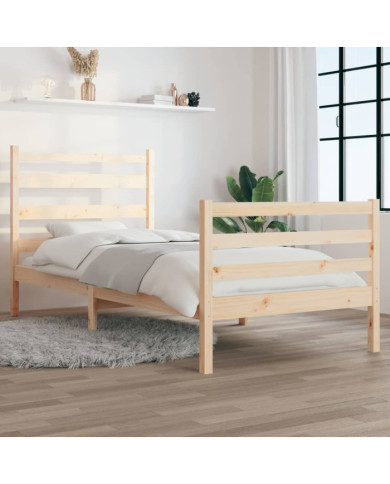 Cadre de lit sans matelas bois de pin massif 90x200 cm | Mobilier & Déco