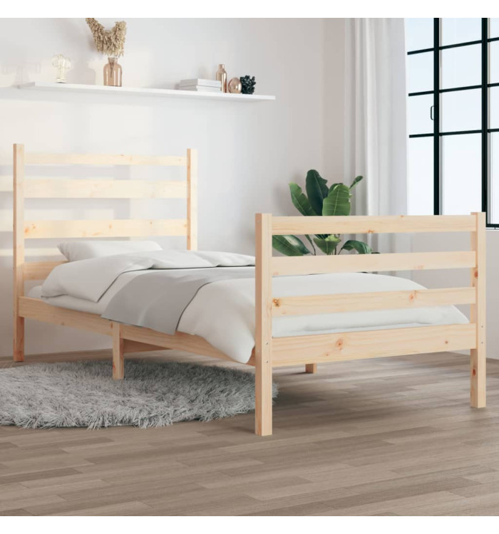 Cadre de lit sans matelas bois de pin massif 90x200 cm | Mobilier & Déco