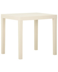 Table de jardin Blanc 79x65x72 cm Plastique | Mobilier & Déco