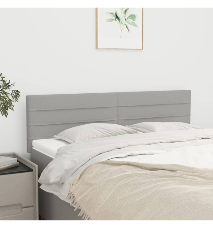 Têtes de lit 2 pcs Gris clair 72x5x78/88 cm Tissu | Mobilier & Déco