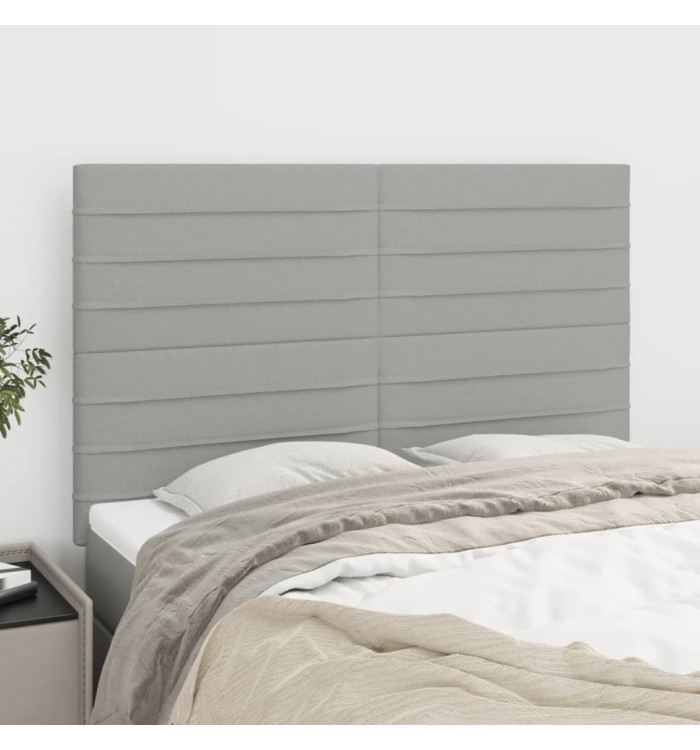 Têtes de lit 4 pcs Gris clair 72x5x78/88 cm Tissu | Mobilier & Déco