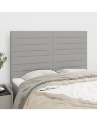 Têtes de lit 4 pcs Gris clair 72x5x78/88 cm Tissu | Mobilier & Déco