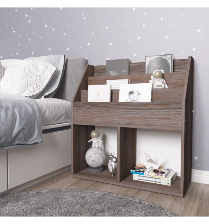 Porte-revue pour enfants Gris et chêne sonoma Bois d’ingénierie | Mobilier & Déco