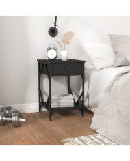 Table de chevet noir 40x42x60 cm bois d’ingénierie | Mobilier & Déco