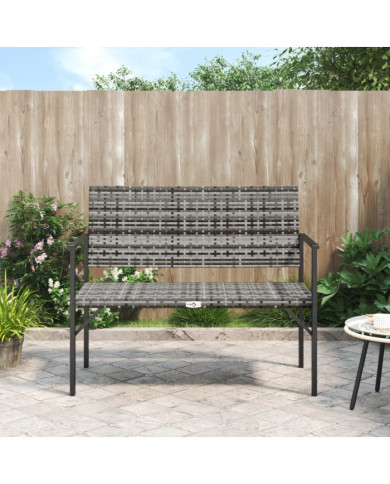Banc de jardin à 2 places gris résine tressée | Mobilier & Déco