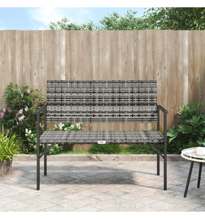 Banc de jardin à 2 places gris résine tressée | Mobilier & Déco