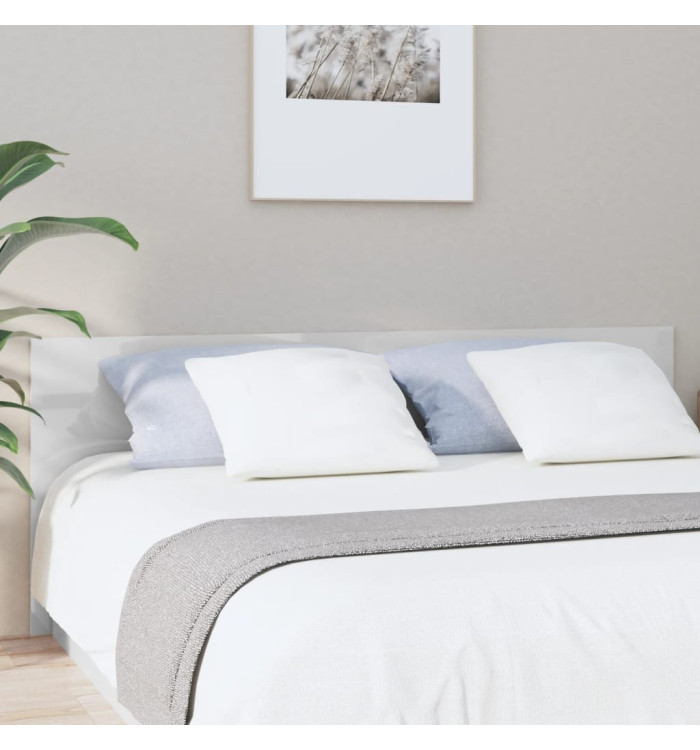 Tête de lit Blanc brillant 200x1,5x80 cm Bois d'ingénierie | Mobilier & Déco