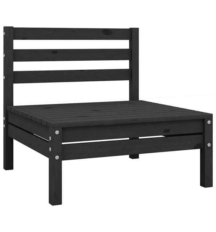 Canapé central de jardin noir bois de pin massif | Mobilier & Déco